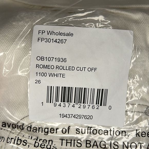 FREE PEOPLE | Romeo Distressed Rolled Cut-Off Mid-Rise Shorts in White - Picture 8 of 8